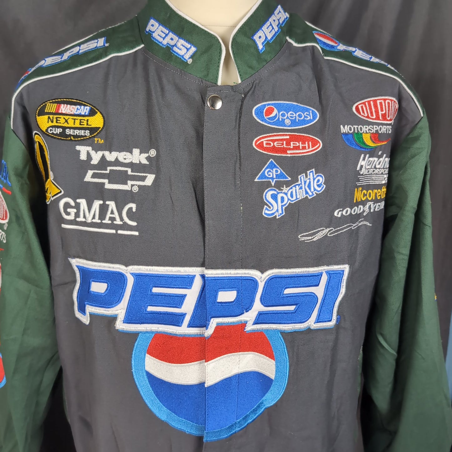 Jacket Rework vintage Nascar Pepsi (taille L) V43