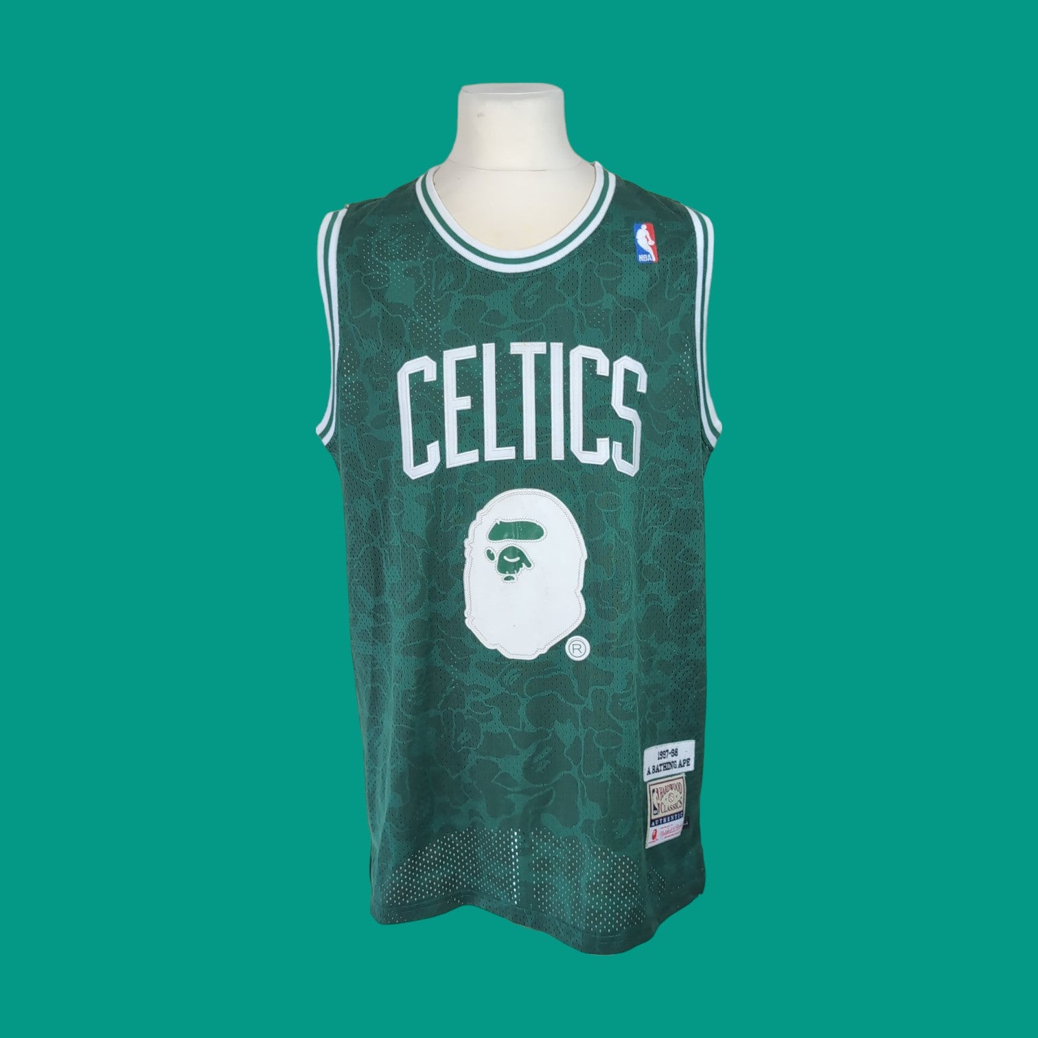 Maillot vintage NBA Celtics Mitchell Ness BAPE taille L T185 L uplycleur