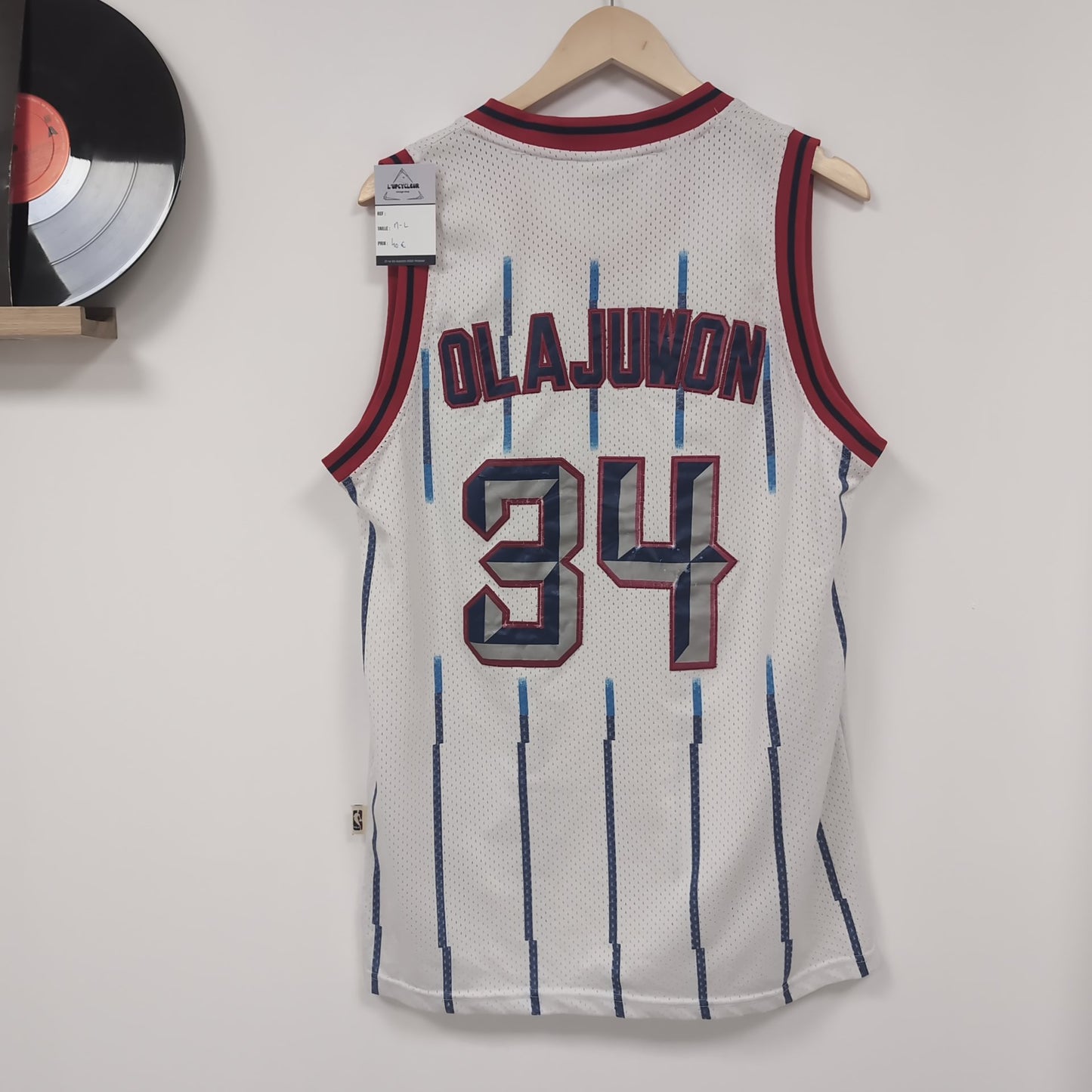 Maillot vintage NBA Rockets de Houston Hakeem Olajuwon (taille M-L) T231