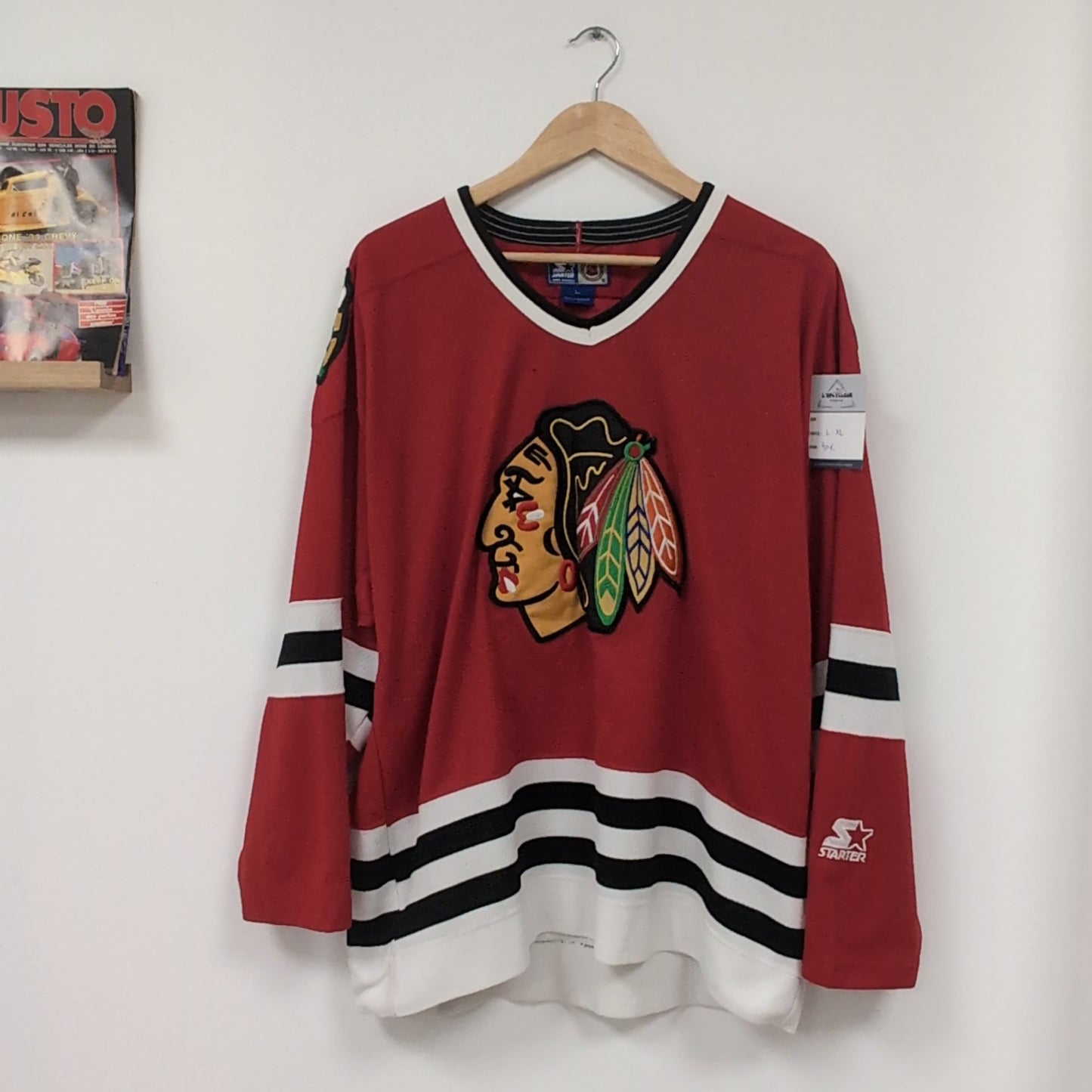 Maillot vintage Starter NHL Blackhawks de Chicago (taille L-XL) T360