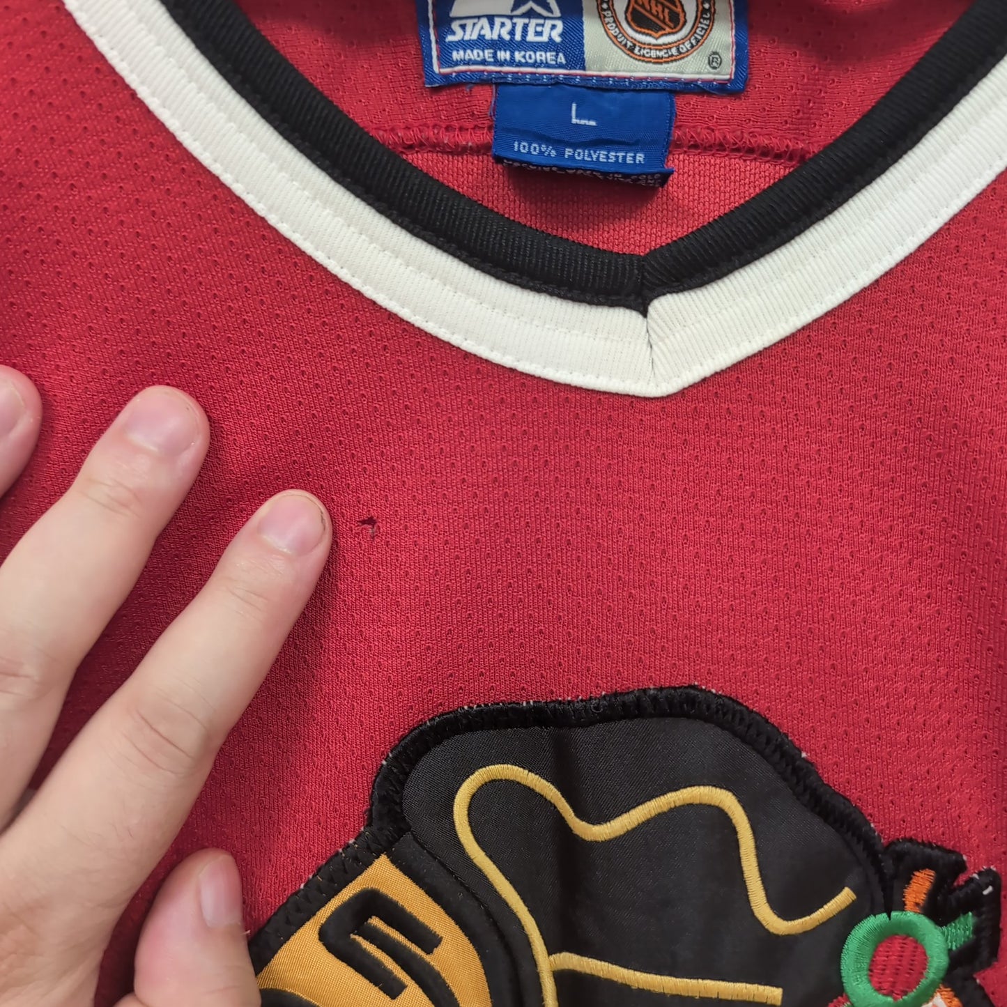 Maillot vintage Starter NHL Blackhawks de Chicago (taille L-XL) T360