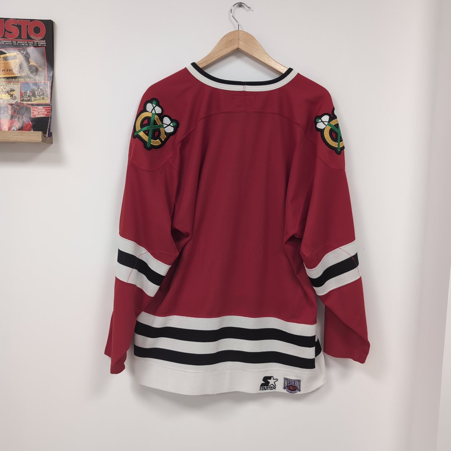 Maillot vintage Starter NHL Blackhawks de Chicago (taille L-XL) T360