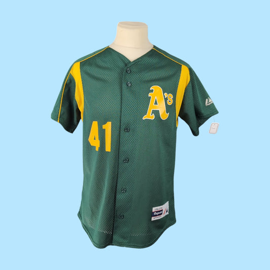 Chemise vintage Majestic MLB Athletics d'Oakland (taille S-M) T117