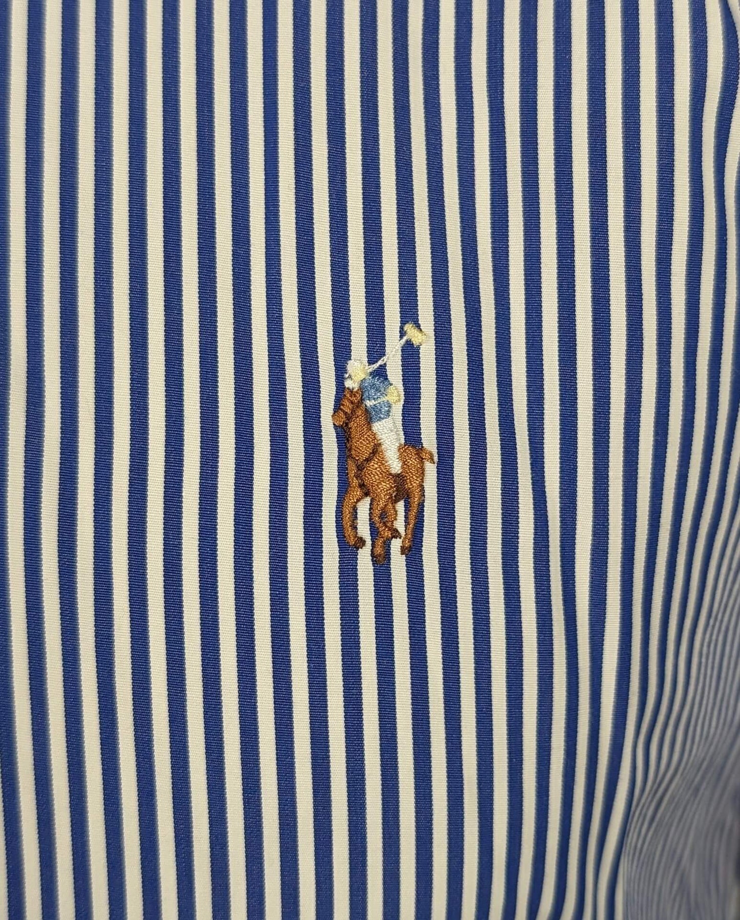 Chemise à rayures vintage manche longue Ralph Lauren (taille S) T111