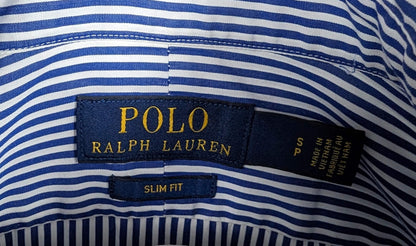 Chemise à rayures vintage manche longue Ralph Lauren (taille S) T111