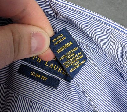 Chemise à rayures manche longue Ralph Lauren (taille XL)