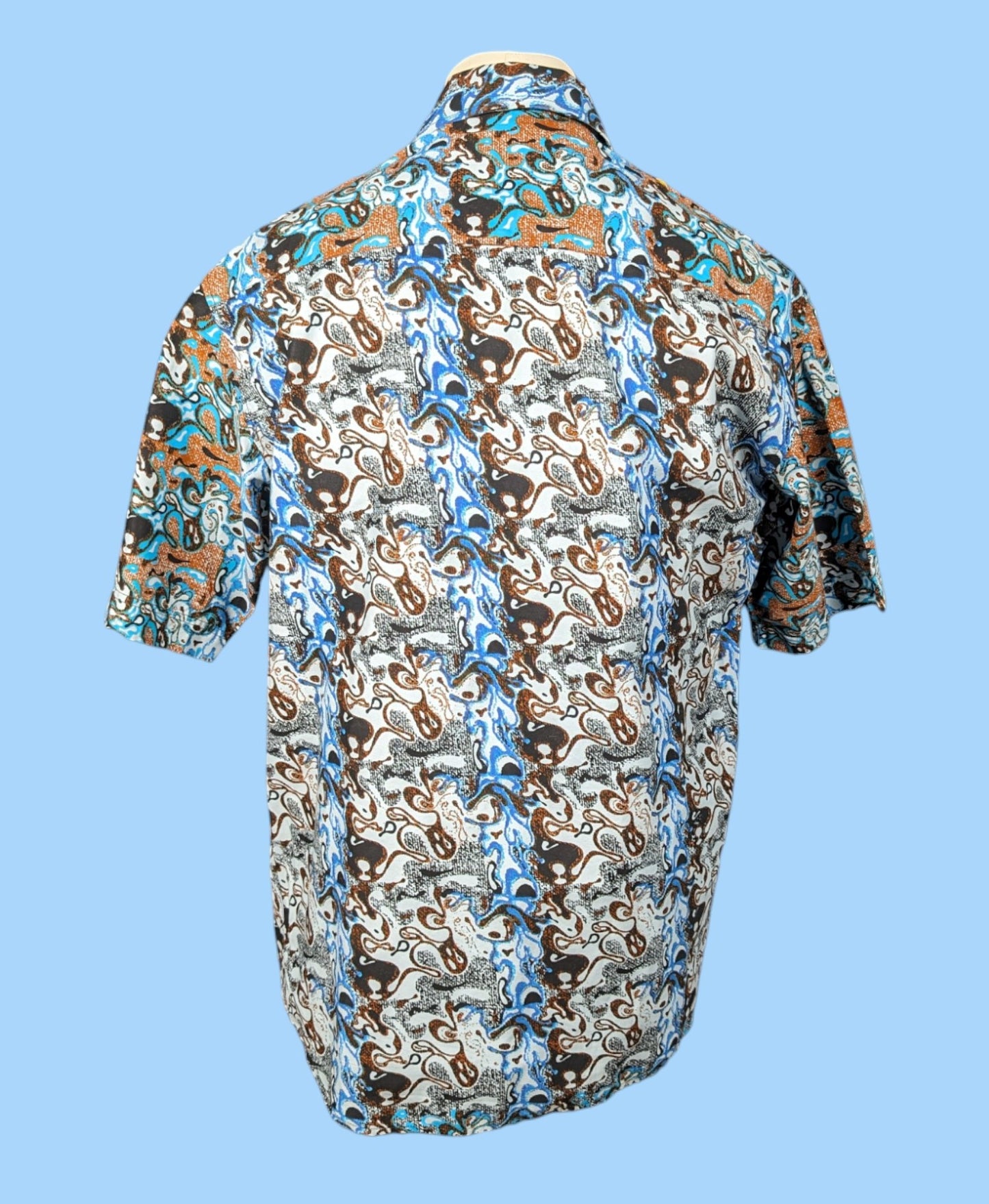 Chemise vintage manche courte Woodin (taille XL) T107