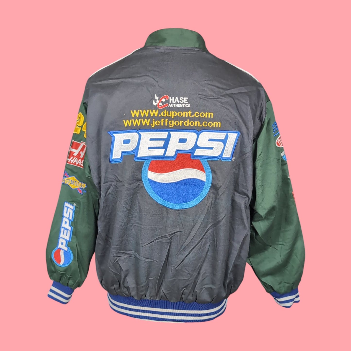 Jacket Rework vintage Nascar Pepsi (taille L) V43