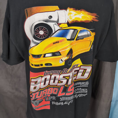 Tee shirt vintage Mustang Dragster (taille XL) T203