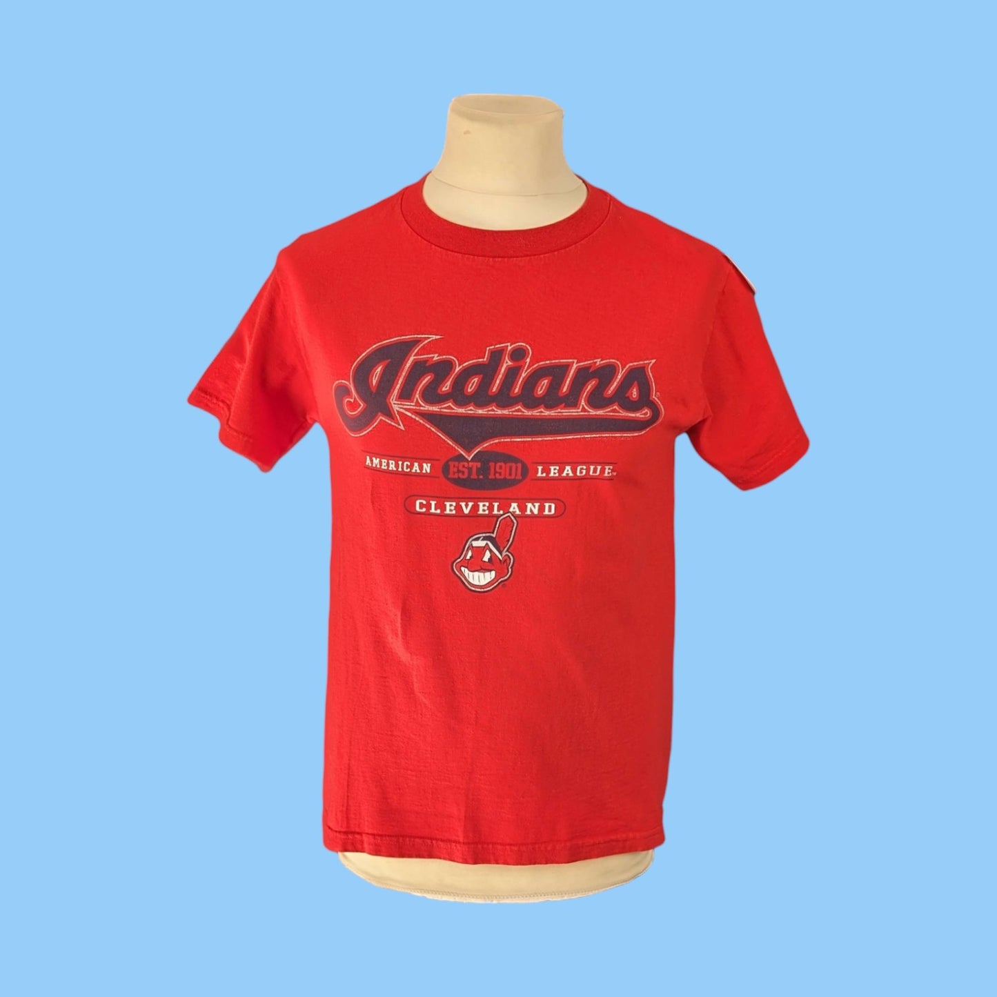 Tee shirt baseball vintage Indians de Cleveland (taille S) T87