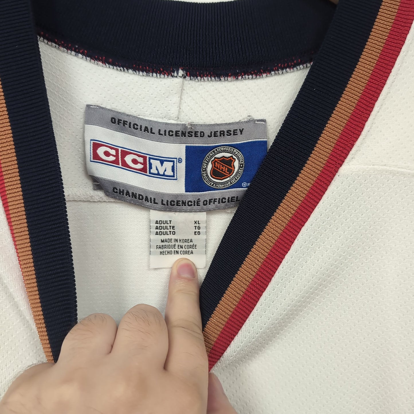 Maillot vintage CCM NHL Oilers d'Edmonton (taille XL) T362