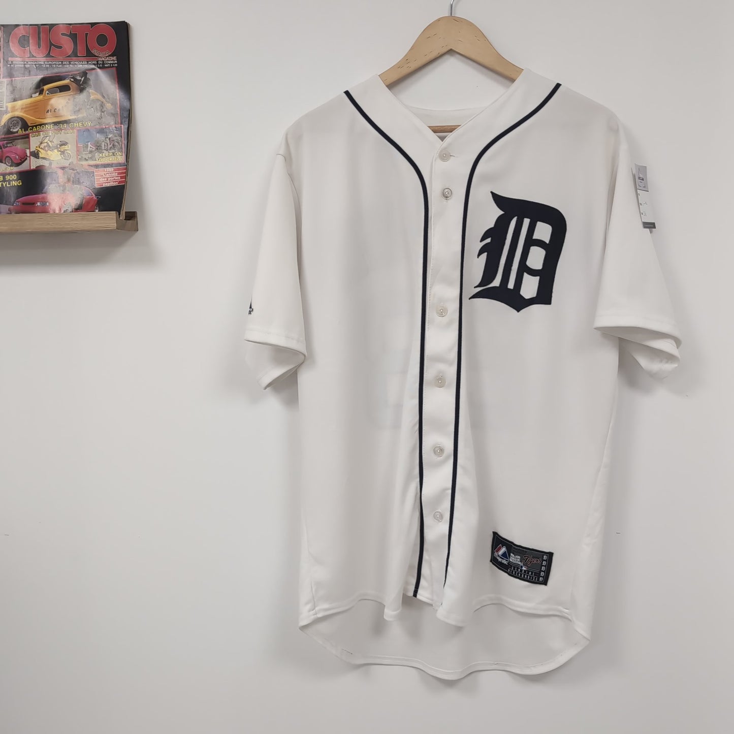 Chemise vintage Majestic MLB Tigers de Detroit Curtis Granderson (taille L-XL) T283