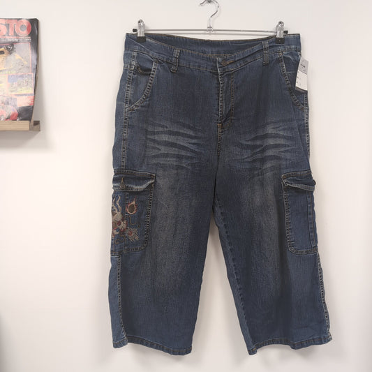Jort vintage Japonais, broderies streetwear (taille XL) J77