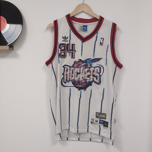 Maillot vintage NBA Rockets de Houston Hakeem Olajuwon (taille M-L) T231