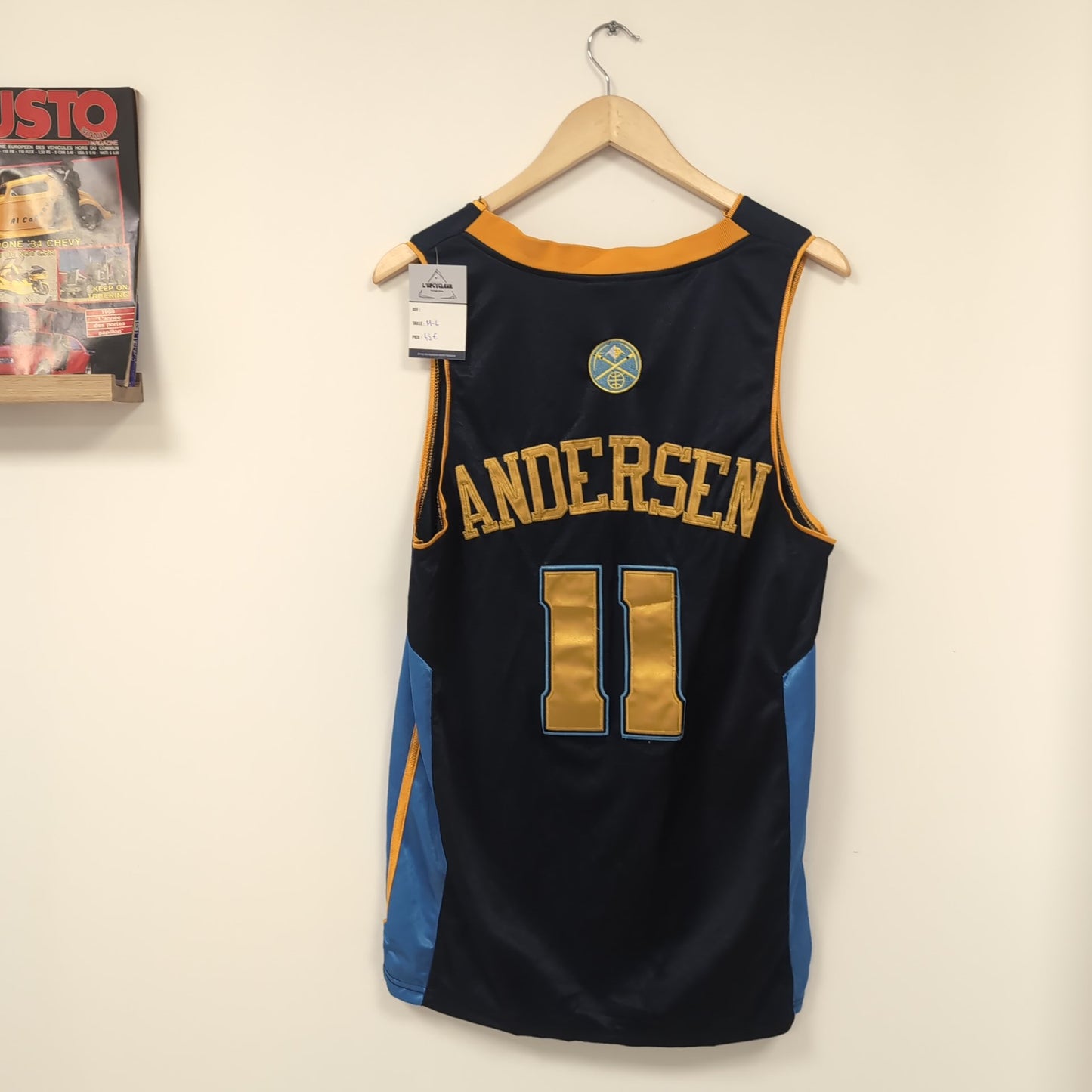 Maillot vintage NBA Nuggets de Danver Chris Andersen (taille M-L) T314