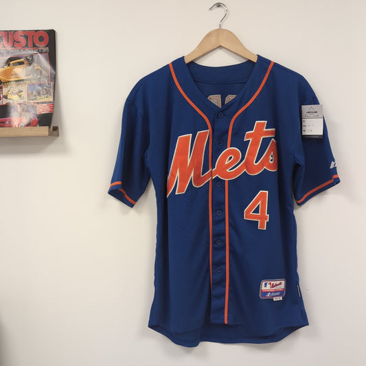 Chemise vintage Majestic MLB Mets de New York Wilmer Flores (taille M-L) T279