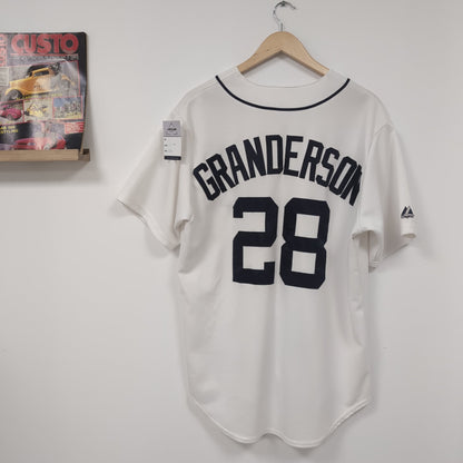 Chemise vintage Majestic MLB Tigers de Detroit Curtis Granderson (taille L-XL) T283