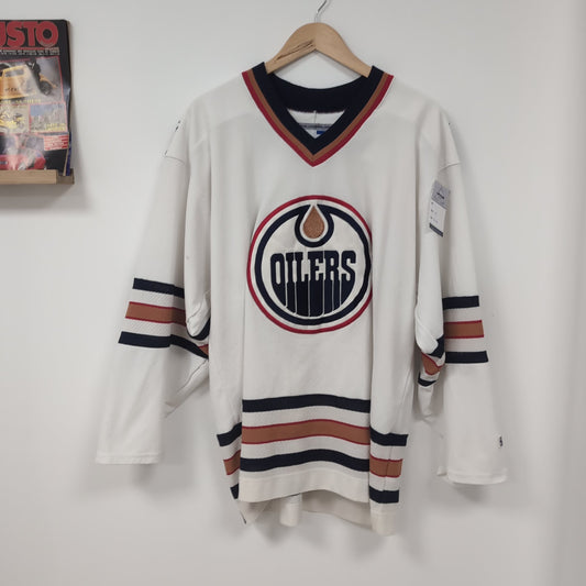 Maillot vintage CCM NHL Oilers d'Edmonton (taille XL) T362
