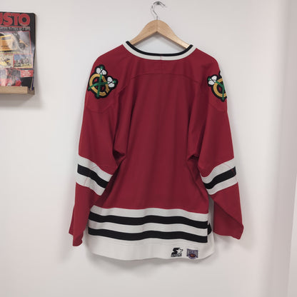 Maillot vintage Starter NHL Blackhawks de Chicago (taille L-XL) T360